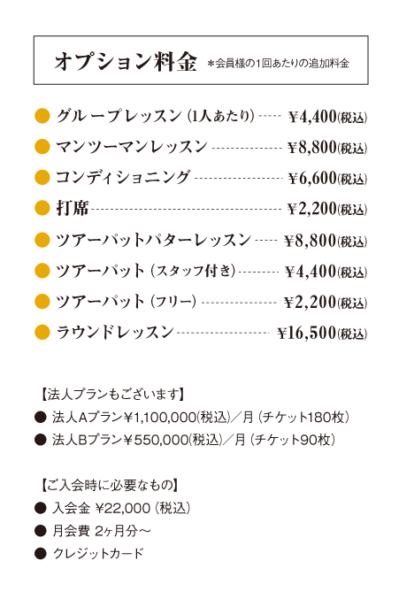 オプション料金